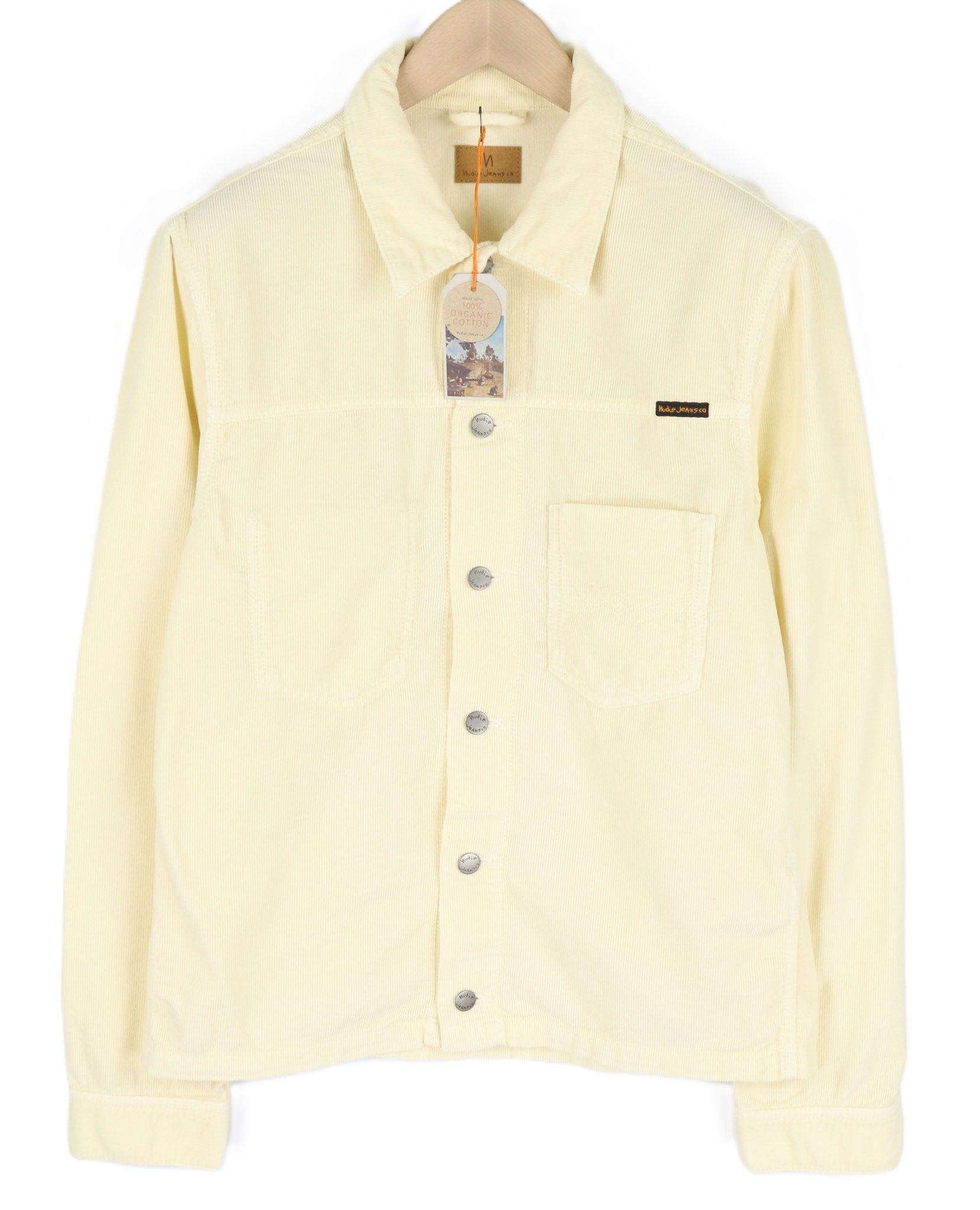 Nudie Jeans RONNY L Dusty White Cotton Corduroy Logo Jacket 81022 Size US L / EU 52-54 / 3 - 1 Thumbnail