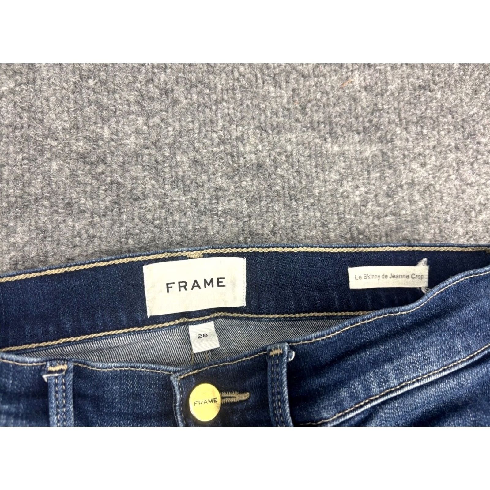 Frame VINTAGE FRAME Le Skinny De Jeanne Crop Jeans Women's 28 Blue Denim Dark Wash Stretch USA Size 28" / US 6 / IT 42 - 2 Thumbnail