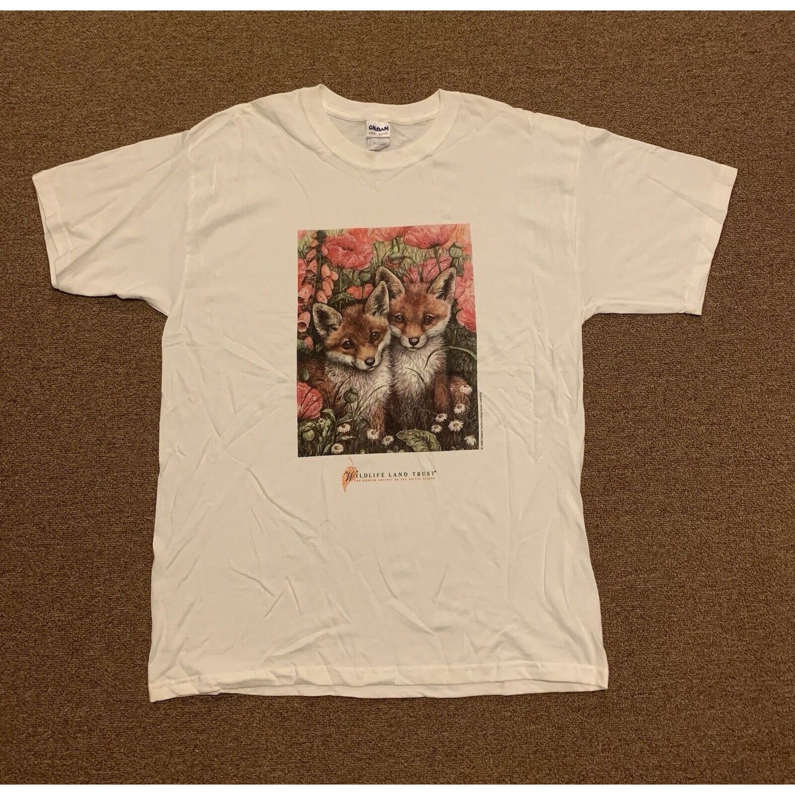 Gildan Vintage 00s Wildlife Land Trust Shirt L Humane Society Fox Size US L / EU 52-54 / 3 - 1 Thumbnail
