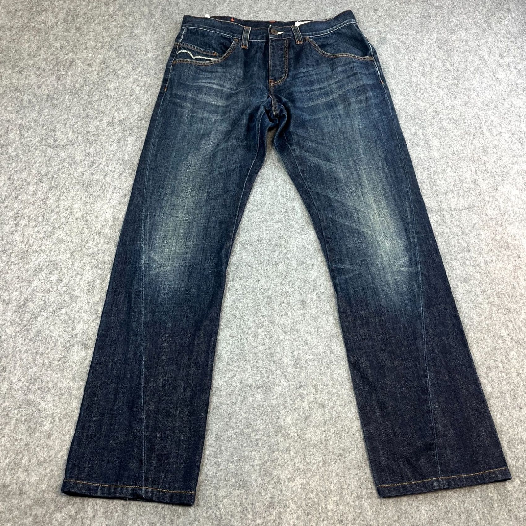 Hugo Boss HUGO BOSS Jeans Regular Straight 34 32 Dark Wash Blue Whiskers Jeans Mens Regular 34in 32in Denim 5-Pocket Design Cotton Fabric Wash Dark Vintage No Size US 34 / EU 50 - 2 Thumbnail