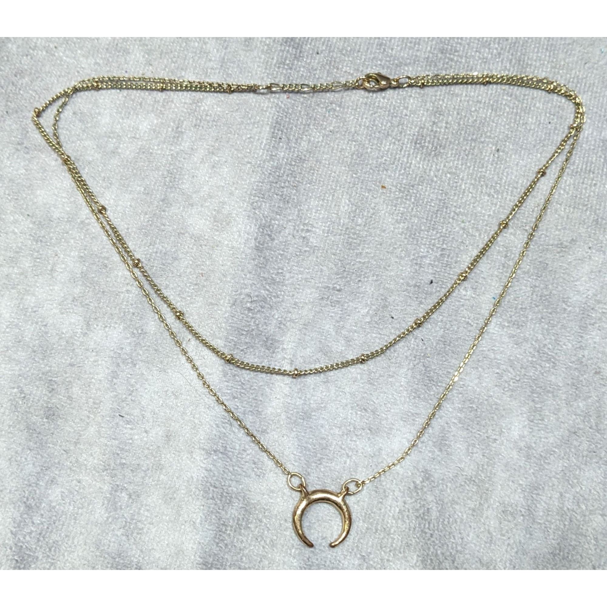Other Minimalist Witchy Crescent Moon Gold Tone Layered Necklace Size ONE SIZE - 6 Thumbnail
