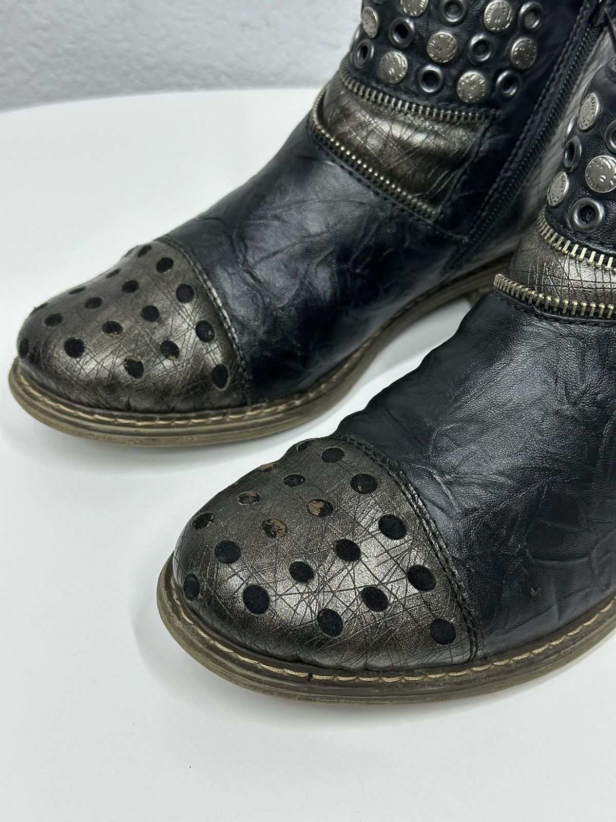 A.S.98 Vintage Leather Metal Opium Boots Ankle IfSixWasNine Guidi Size US 9 / IT 39 - 3 Thumbnail