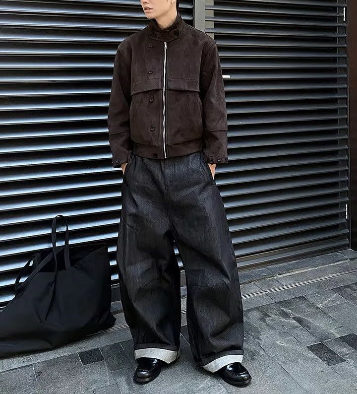 Vintage Casual Retro Vintage Style Faux Suede Y2k Collar Jacket Size US M / EU 48-50 / 2 - 6 Thumbnail