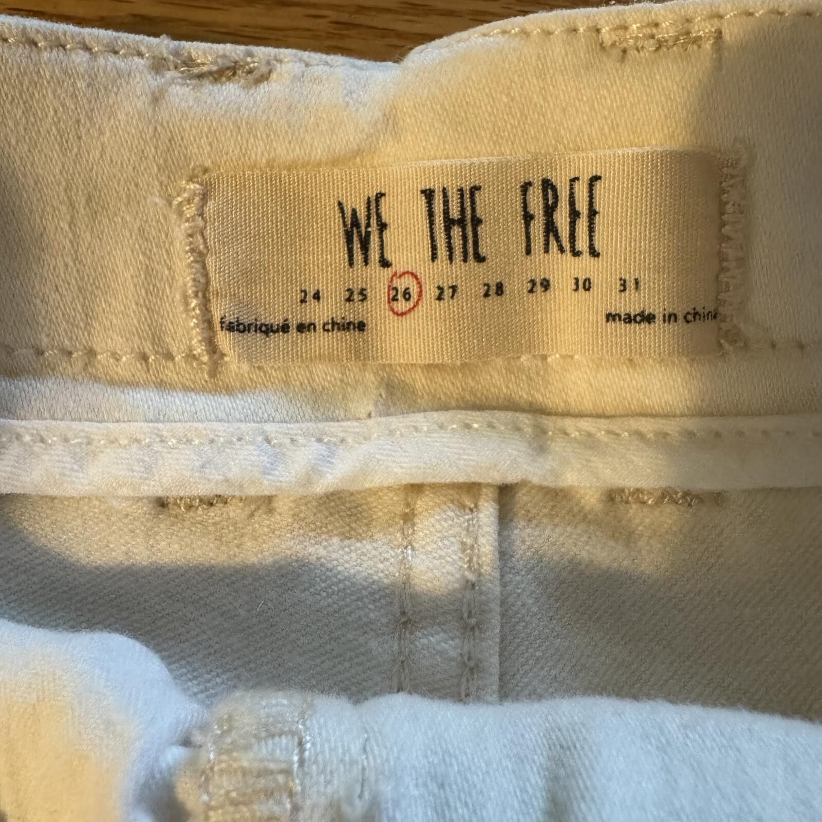 Free People New Free People We The Free White Denim Mini Skirt Size 26 Size 26" / US 2 / IT 38 - 3 Thumbnail