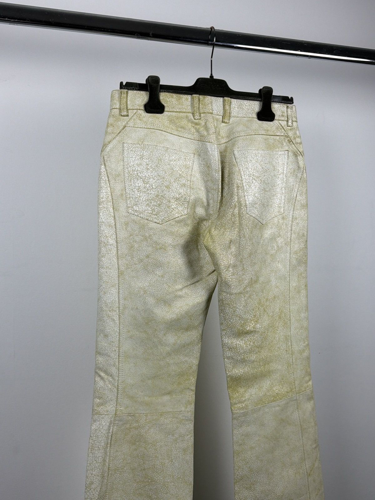 Roberto Cavalli Roberto Cavalli 2000’s Cracked Leather Flared Biker Pants Size 27" / US 4 / IT 40 - 9 Thumbnail