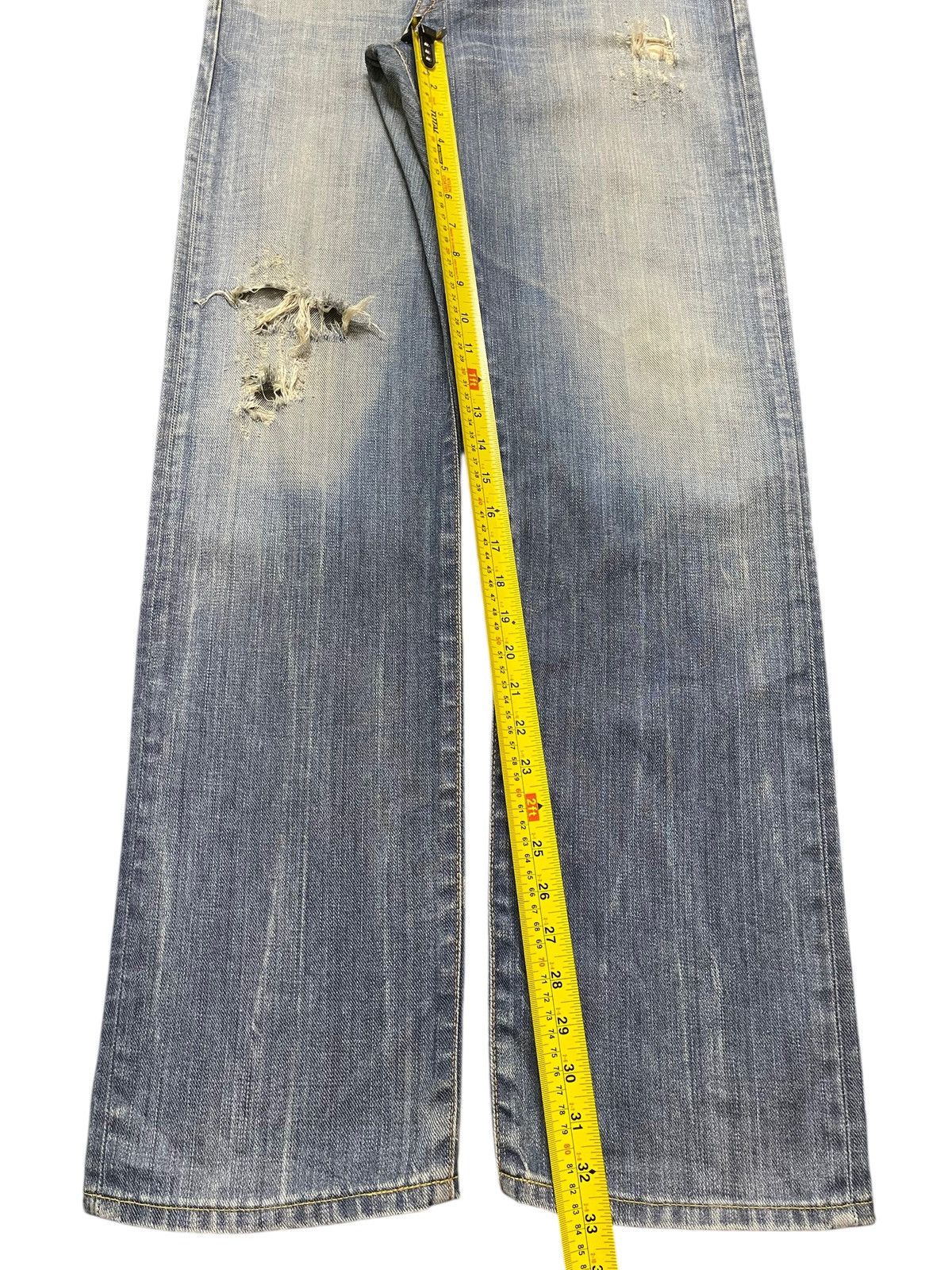 Edwin Vintage Japan Edwin 503 Faded Wash Distressed Loose Jeans Size US 33 - 14 Thumbnail
