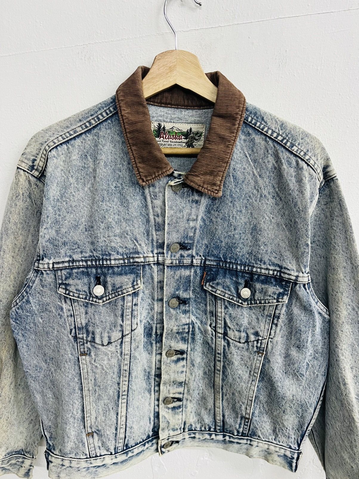 Levi's × Levi's Vintage Clothing × Vintage VINTAGE LEVIS ALASKA ORANGE TAB J02 ACID WASH DENIM JACKET Size US M / EU 48-50 / 2 - 3 Thumbnail