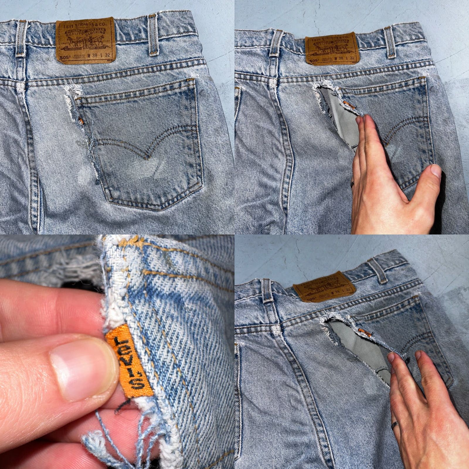 Levi's VINTAGE Levi's 505 Jeans Main Selling Point Levi's 505 Denim Jeans Men 38x32 Blue Light Wash 90s Orange Tab 36x30 True Fit Straight 505 Theme: 90s Size US 38 / EU 54 - 10 Thumbnail