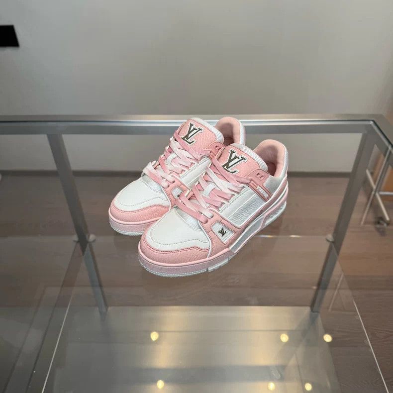 Louis Vuitton Louis Vuitton LV Trainer Pink White - dmc Size US 5 / EU 37 - 1 Thumbnail