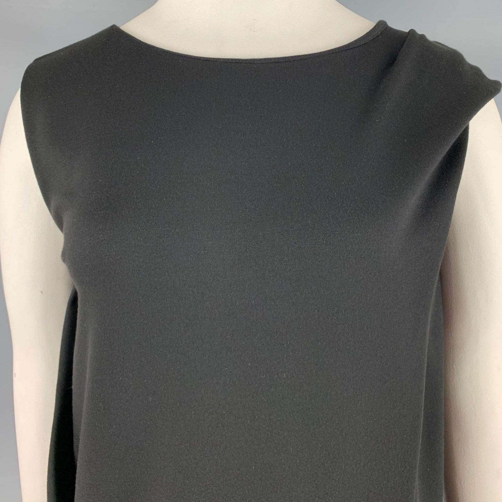 Cacharel Size 14 Black Nylon Blend Sleeveless Drop Waist Dress Size XL / US 12-14 / IT 48-50 - 3 Thumbnail