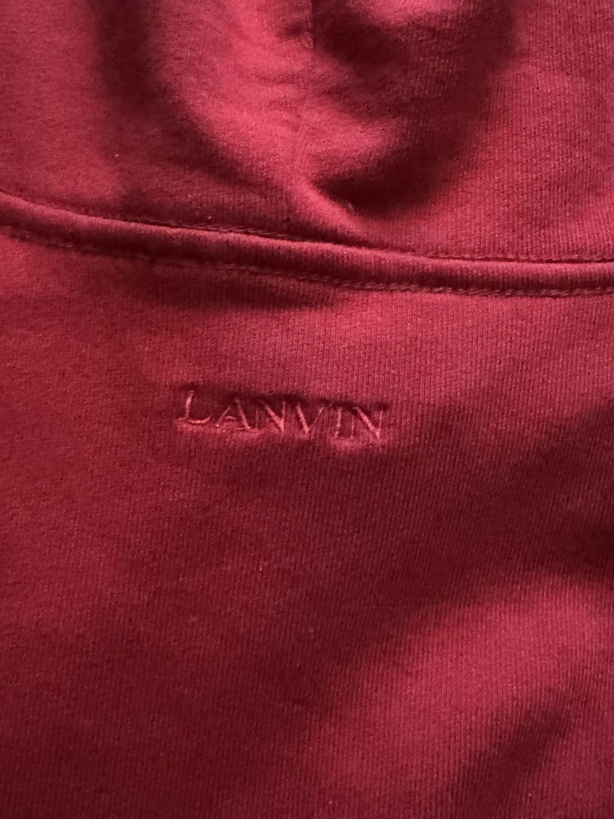 Lanvin LANVIN Curb Red Embroidered Hoodie XL - Lipstick Size US XL / EU 56 / 4 - 7 Thumbnail