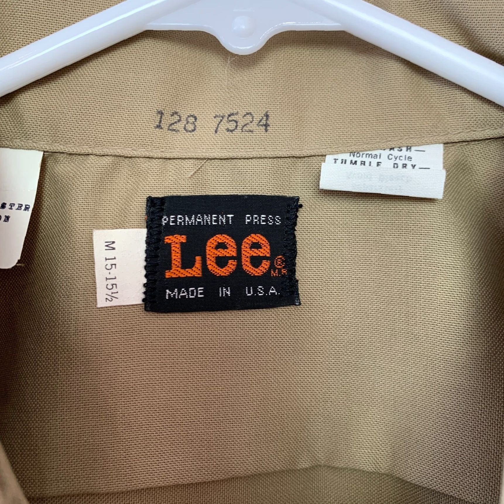 Lee VINTAGE Lee Prest Deadstock Short Sleeve Khaki Work Shirt Medium 15 15 1/2 M Mens Size US M / EU 48-50 / 2 - 3 Thumbnail