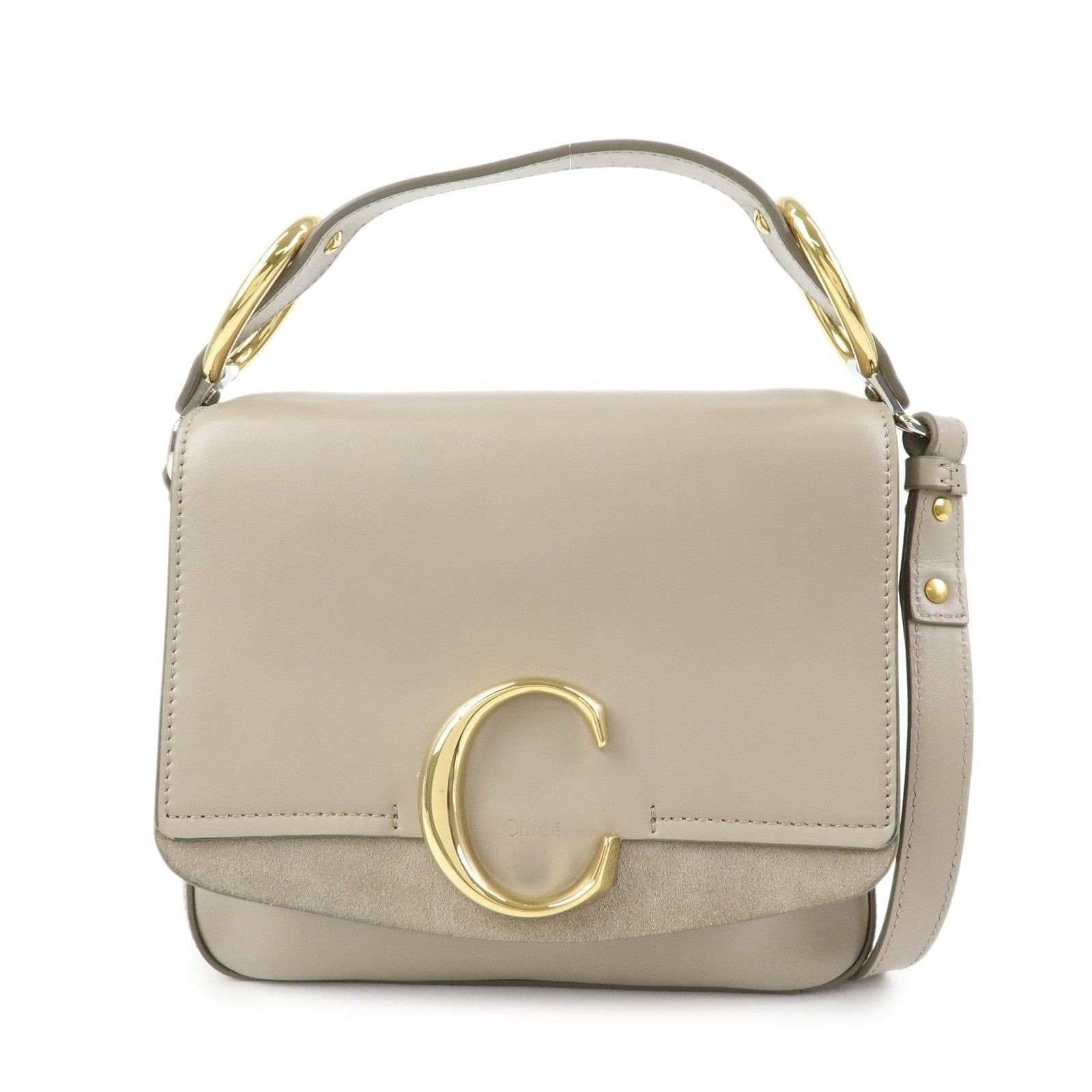 Chloe Chloe C Leather & Suede Flap Bag Beige Size ONE SIZE - 1 Thumbnail