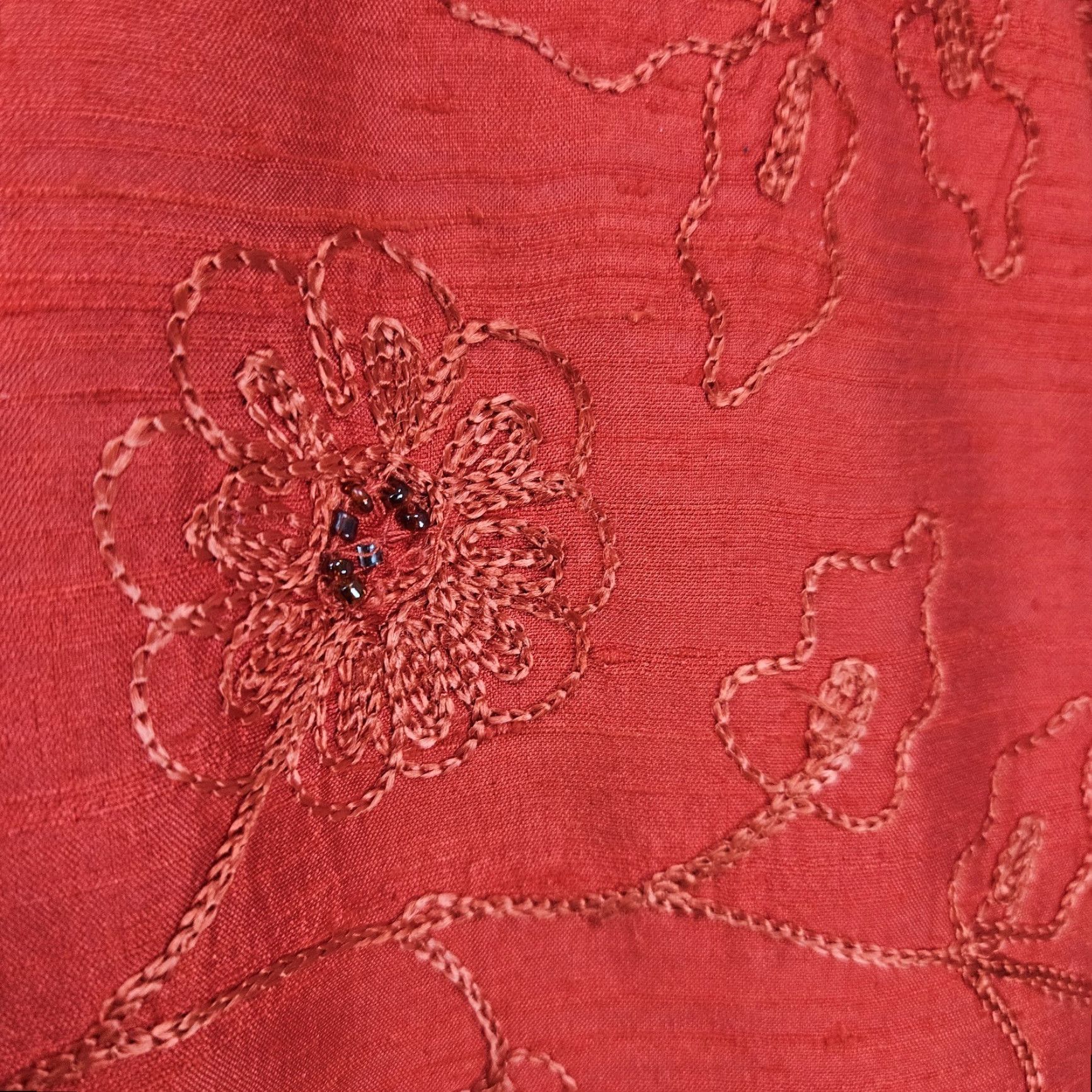 Vintage VTG Chico's Design Red Silk Embroidered Beaded 3/4 Sleeve Top Shirt Womens 3 US 16 Floral Silk Beaded Embroidered 100% Subscription? Size XS / US 0-2 / IT 36-38 - 6 Thumbnail