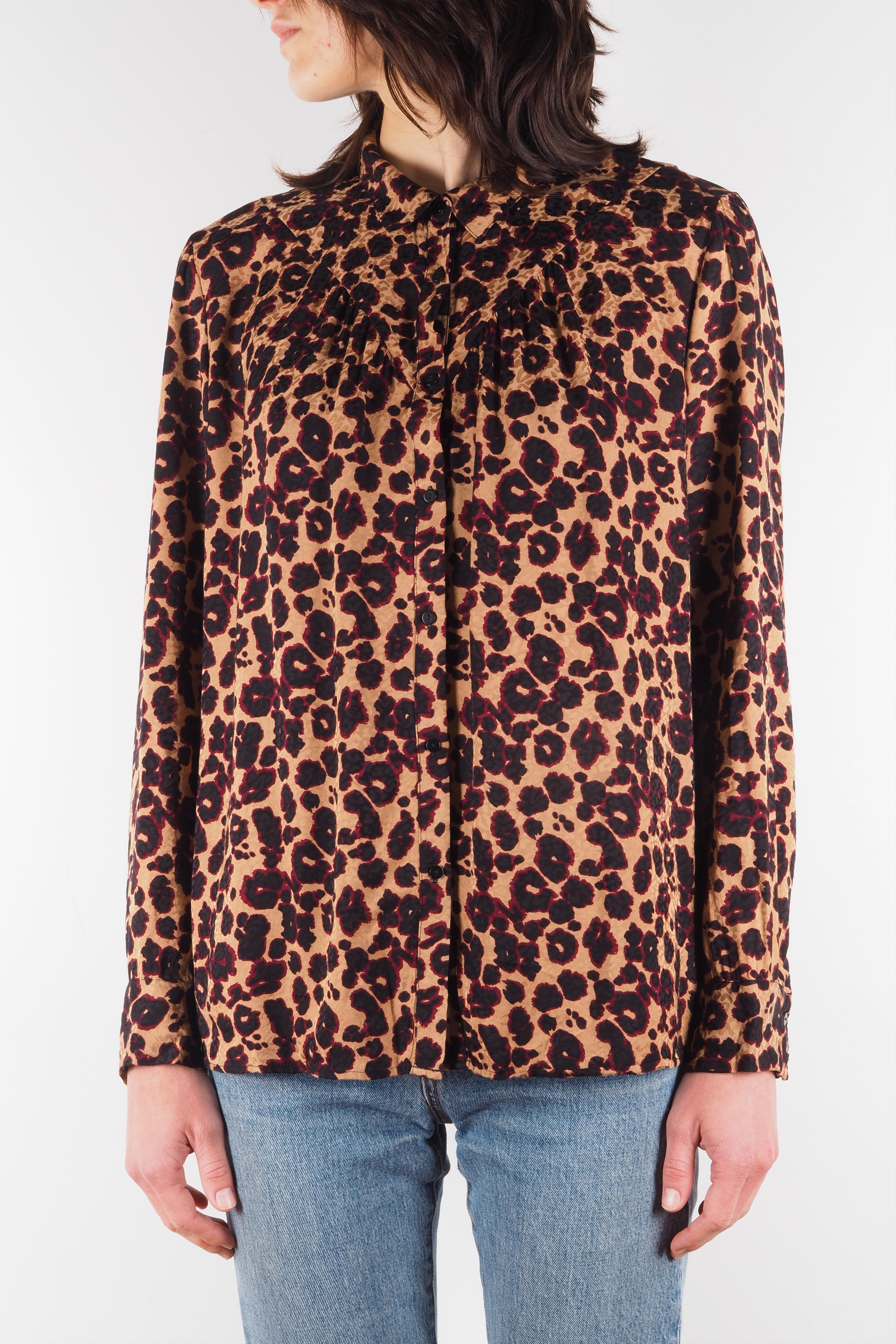 ba&sh Ba&sh Tim Animal Print Long Sleeve Blouse Shirt Size M / US 6-8 / IT 42-44 - 3 Thumbnail