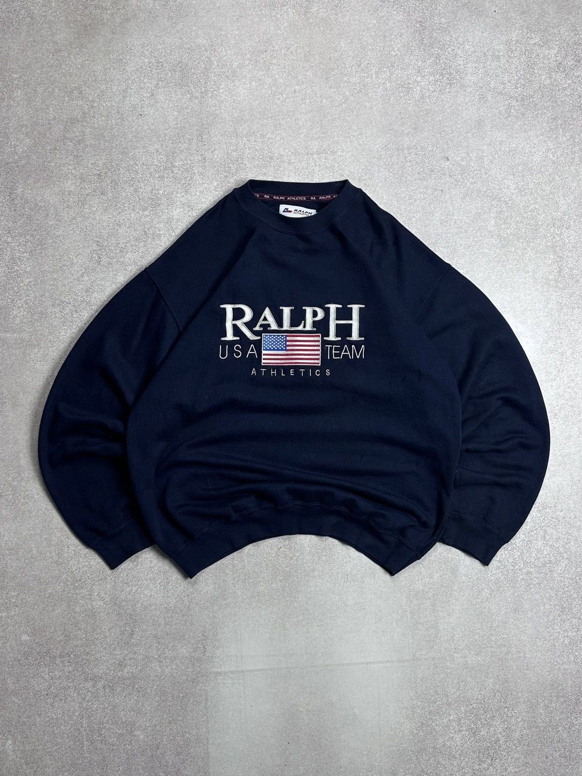 Vintage Vintage 90's Ralph Athletic USA Boxy Sweatshirt L Size US L / EU 52-54 / 3 - 1 Thumbnail