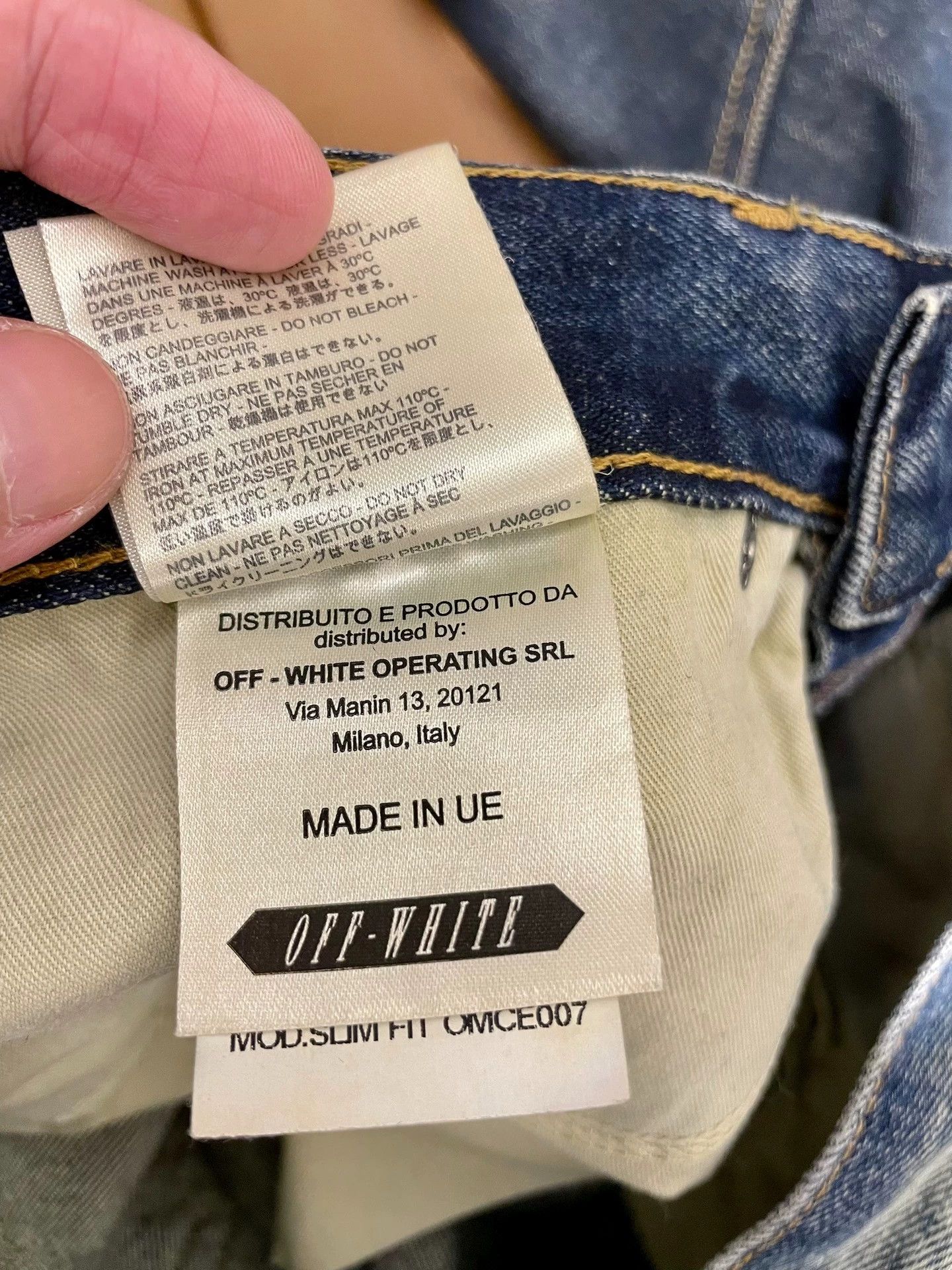 Off-White OFF-WHITE Vintage Stripe Print Washed Denim Jeans Size US 30 / EU 46 - 7 Thumbnail