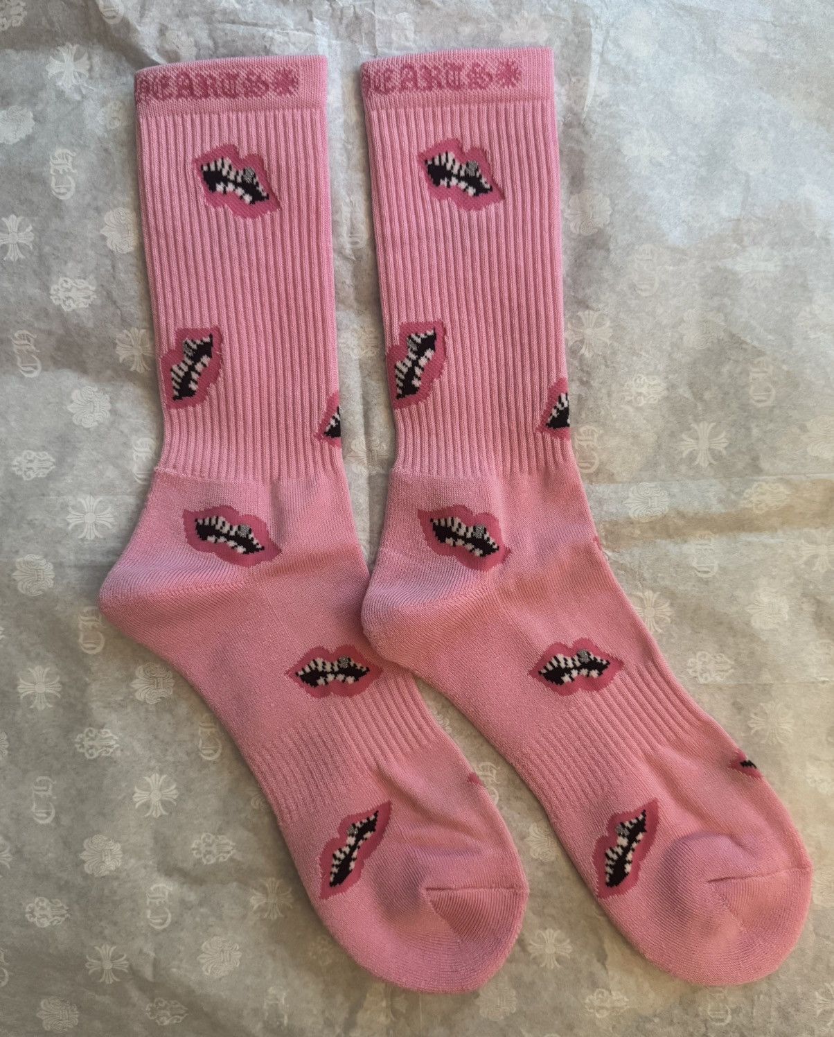 Chrome Hearts Chrome hearts pink chomper socks | Grailed
