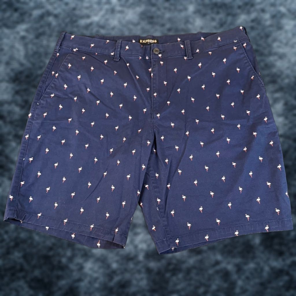 Express Express Chino Shorts Geometric Blue Casual Summer Mens 38 Set of 3 Size US 38 / EU 54 - 1 Thumbnail