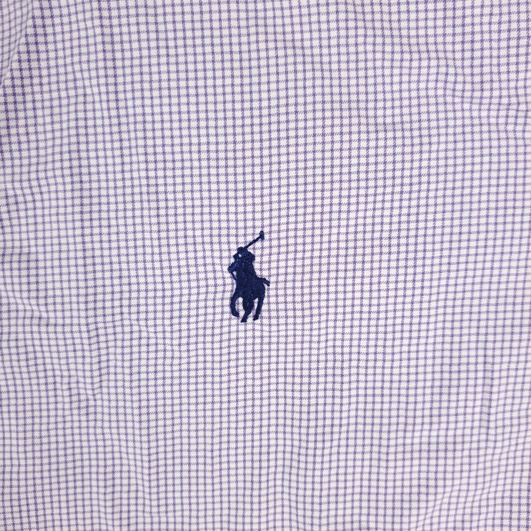 Ralph Lauren Ralph Lauren Dress Shirt Mens 18 Purple Check Long Sleeve Button-Up Regular Fit Size 48R - 3 Thumbnail