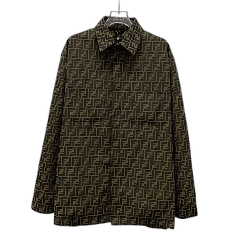 Fendi Fendi Brown Logo Long Sleeve Shirt Size US L / EU 52-54 / 3 - 1 Thumbnail