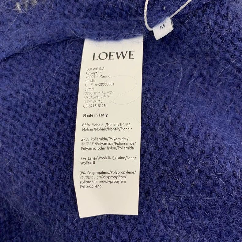 Loewe Loewe Dark blue polar bear embroidered horsehair V-neck lo Size M / US 6-8 / IT 42-44 - 8 Thumbnail