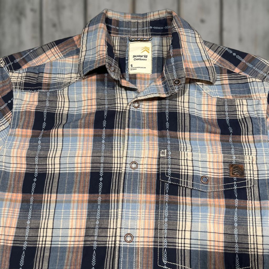 Vintage VINTAGE Solaris Outdoors Snap Western Shirt Men’s Small Pocket Cotton Plaid Size US S / EU 44-46 / 1 - 1 Thumbnail