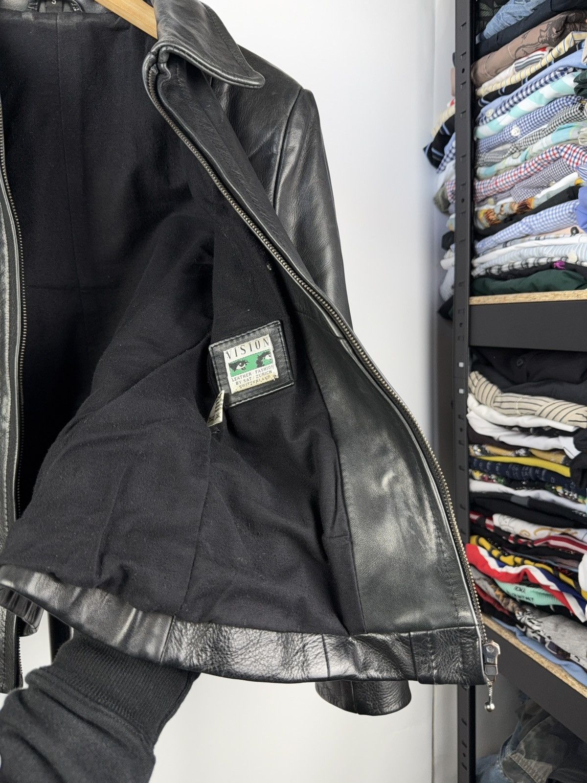 VINTAGE 90’s Rock Y2K LEATHER MOTO Racing BIKER JACKET