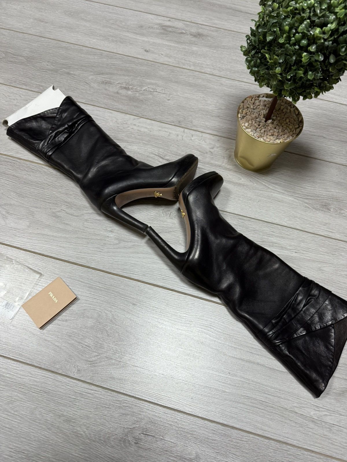 Prada Prada leather calzature donna high boots Size US 7 / IT 37 - 8 Thumbnail