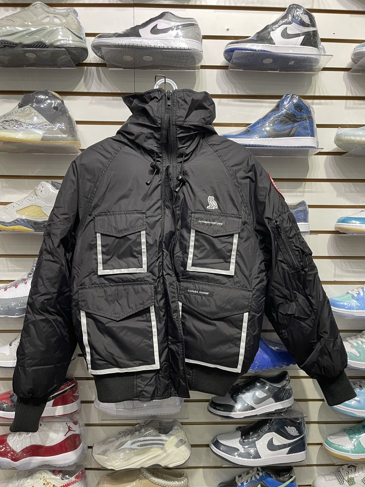 image of Canada Goose X Ovo Black Bomber Jacket, Women's (Size Large)