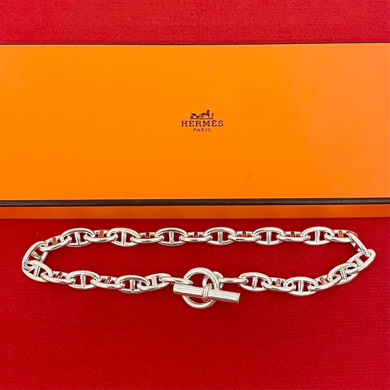 Hermes Hermes Hermes Chaine d'Ancre Silver 925 Necklace Metal Necklace Size ONE SIZE - 1 Thumbnail