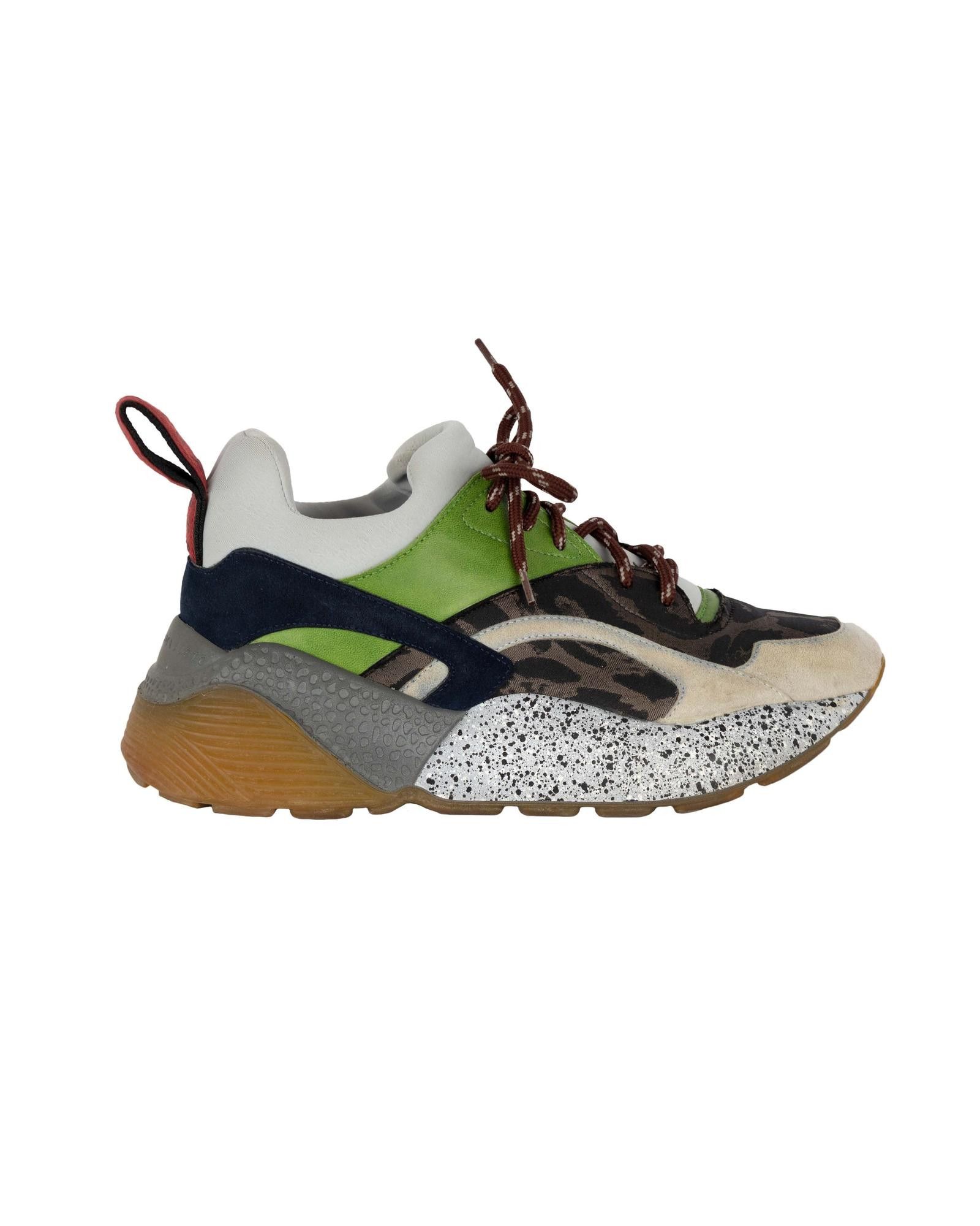 image of Color Block Lace-Up Sneakers By Stella Mccartney, Women's (Size 7)