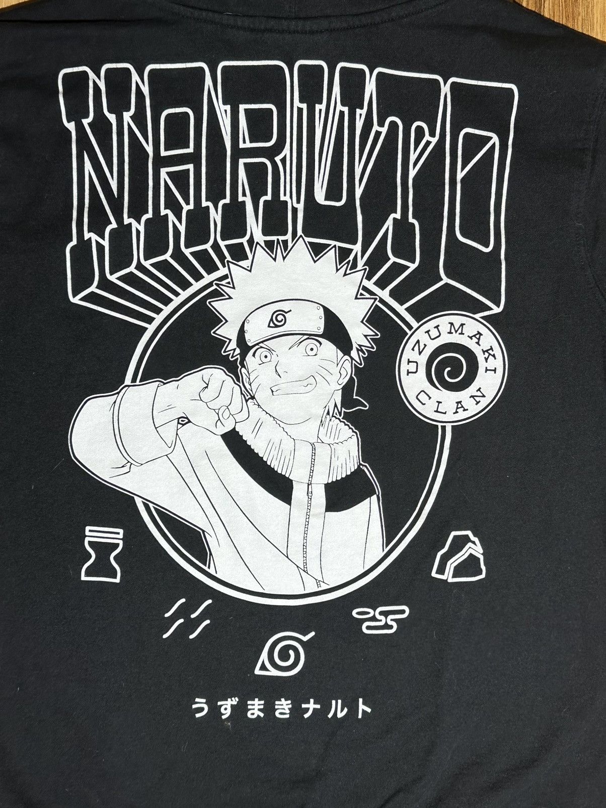 Other Vint 02 Naruto BlackHoodie with White print front and back Size US M / EU 48-50 / 2 - 7 Thumbnail