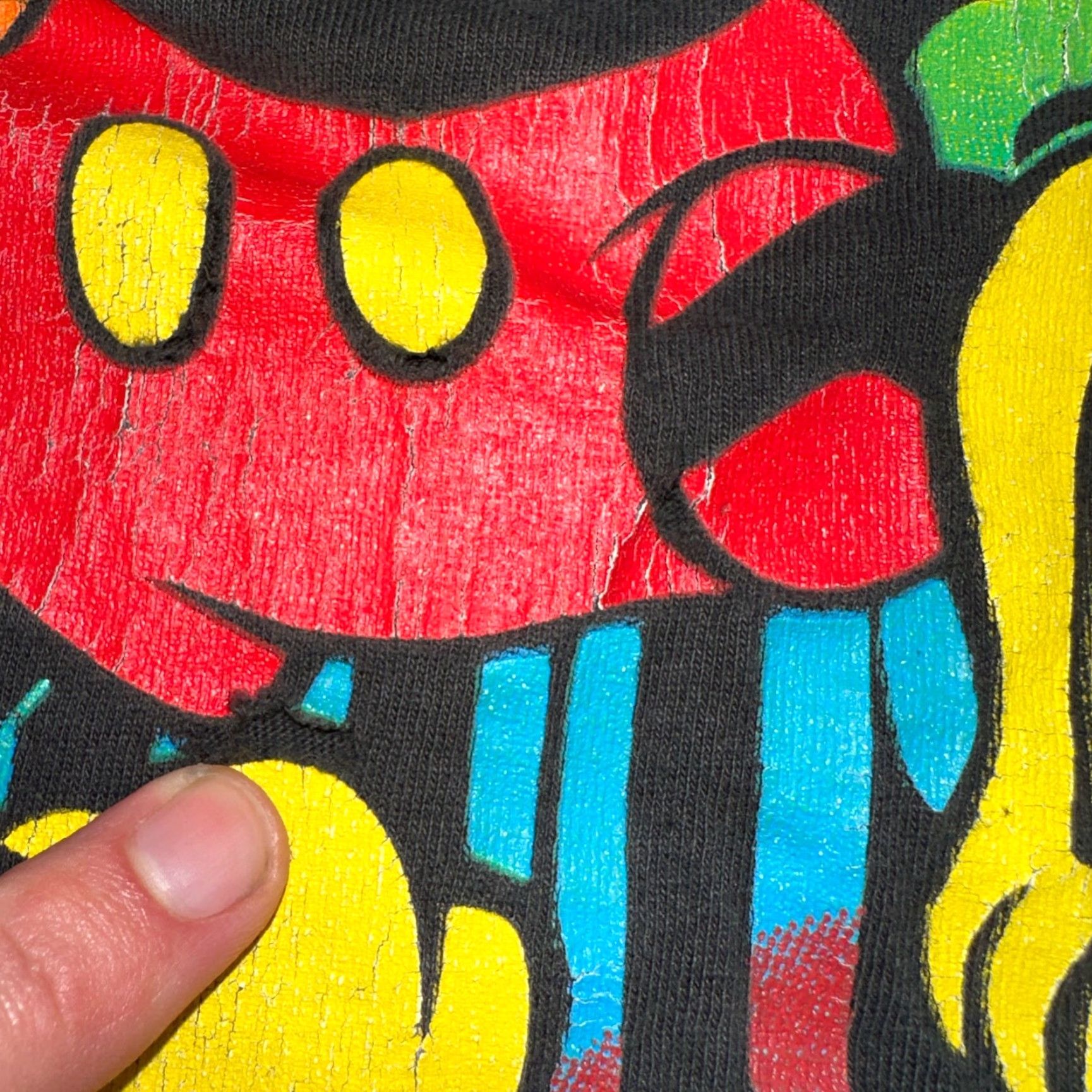 Disney VINTAGE Disney Mickey Mouse T-Shirt Men XL Black Crew Neck Short Sleeve 90s Rainbow Neon Big Print Single Stitch Graphic Pattern Gift Size US XL / EU 56 / 4 - 3 Thumbnail