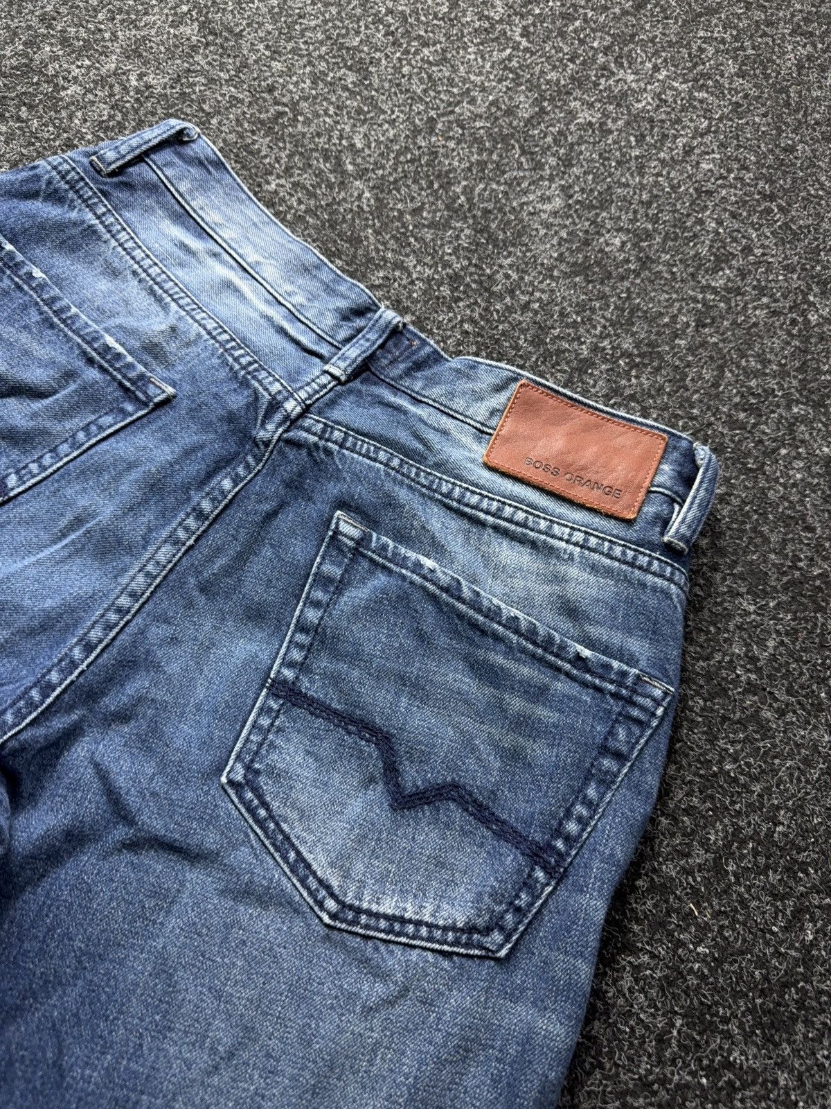 Hugo Boss Luxury Y2K Distressed Vintage Hugo Boss Orange Jeans Blue Size US 31 - 18 Thumbnail