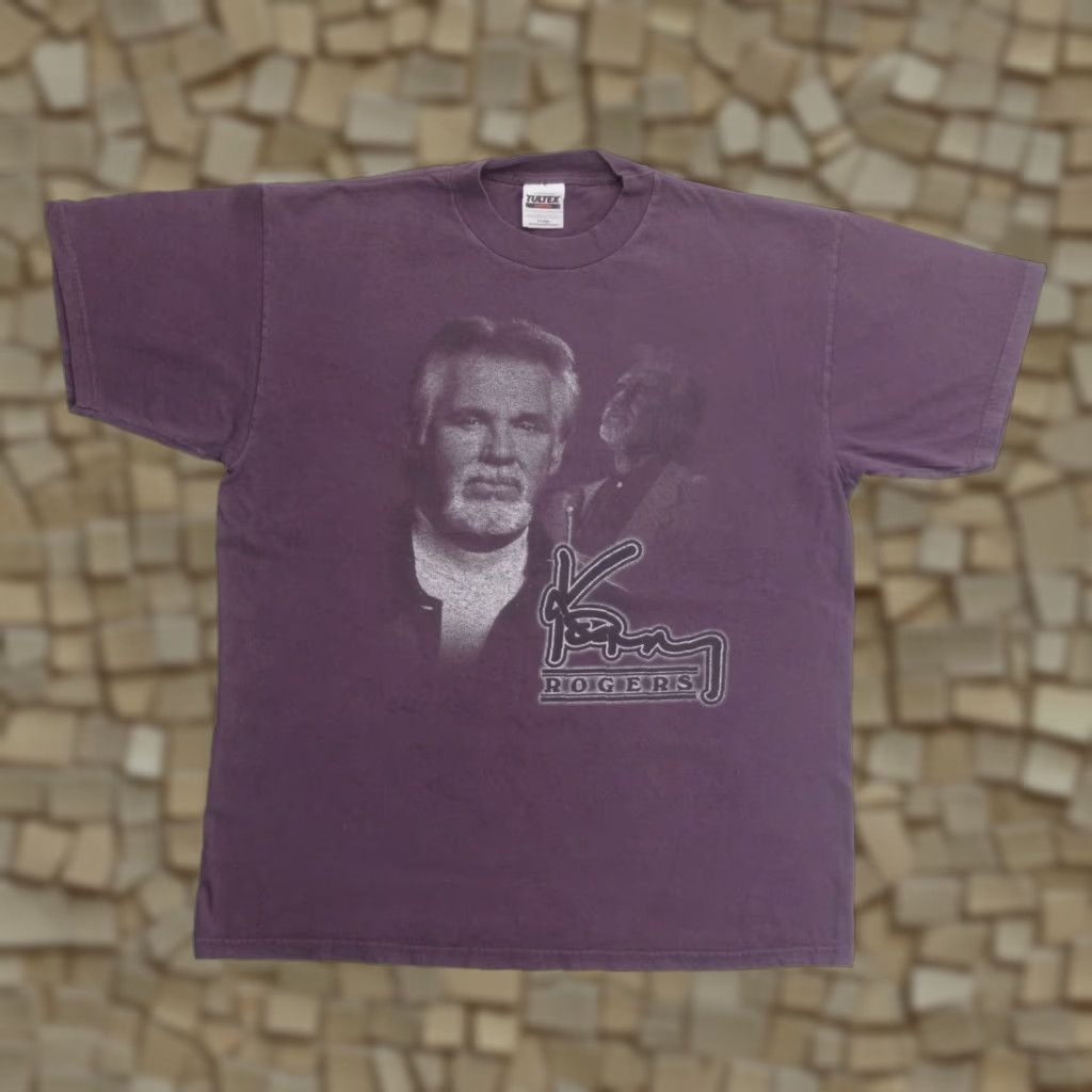 Tultex VINTAGE KENNY ROGERS TULTEX GRAPHIC T SHIRT Men XL Shirt Music Country World Tour Purple Cotton 1990s Size US XL / EU 56 / 4 - 1 Thumbnail