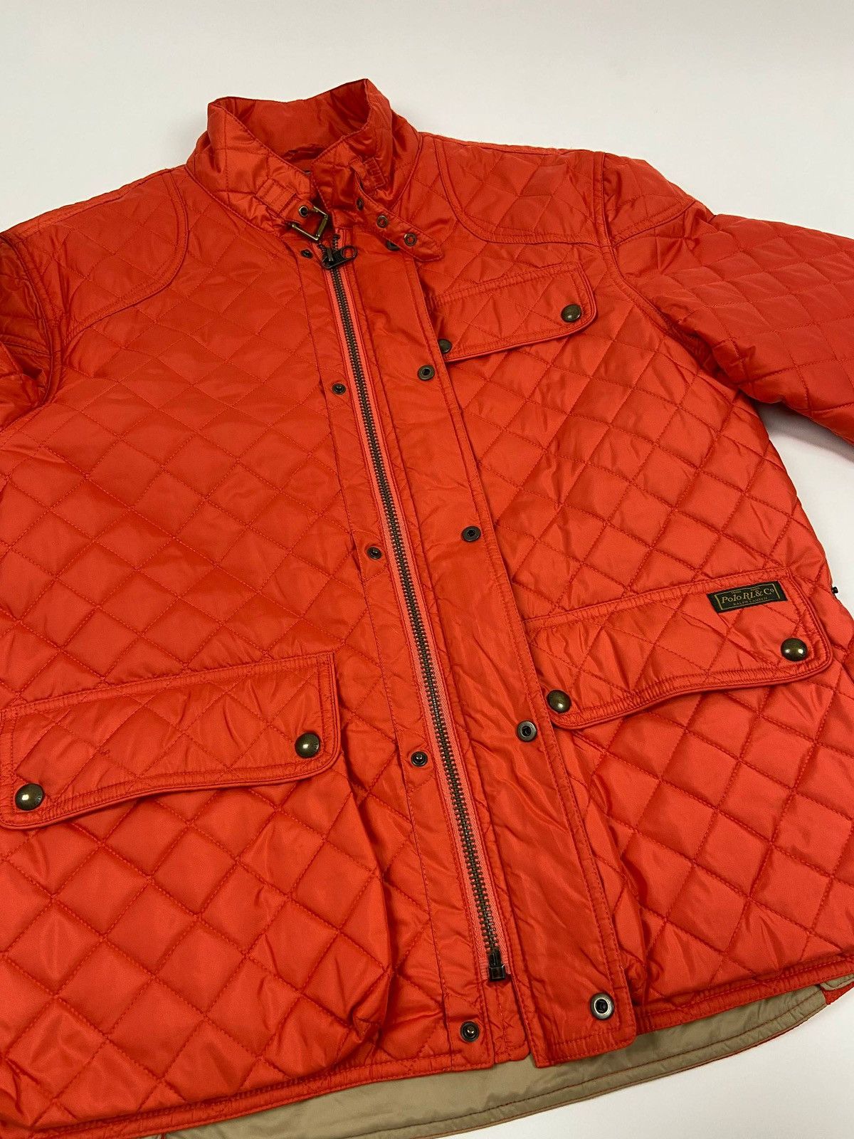 Polo Ralph Lauren Quilted Jacket Orange Lightweight Field Coat L Snap Zip Rare Size US L / EU 52-54 / 3 - 8 Thumbnail