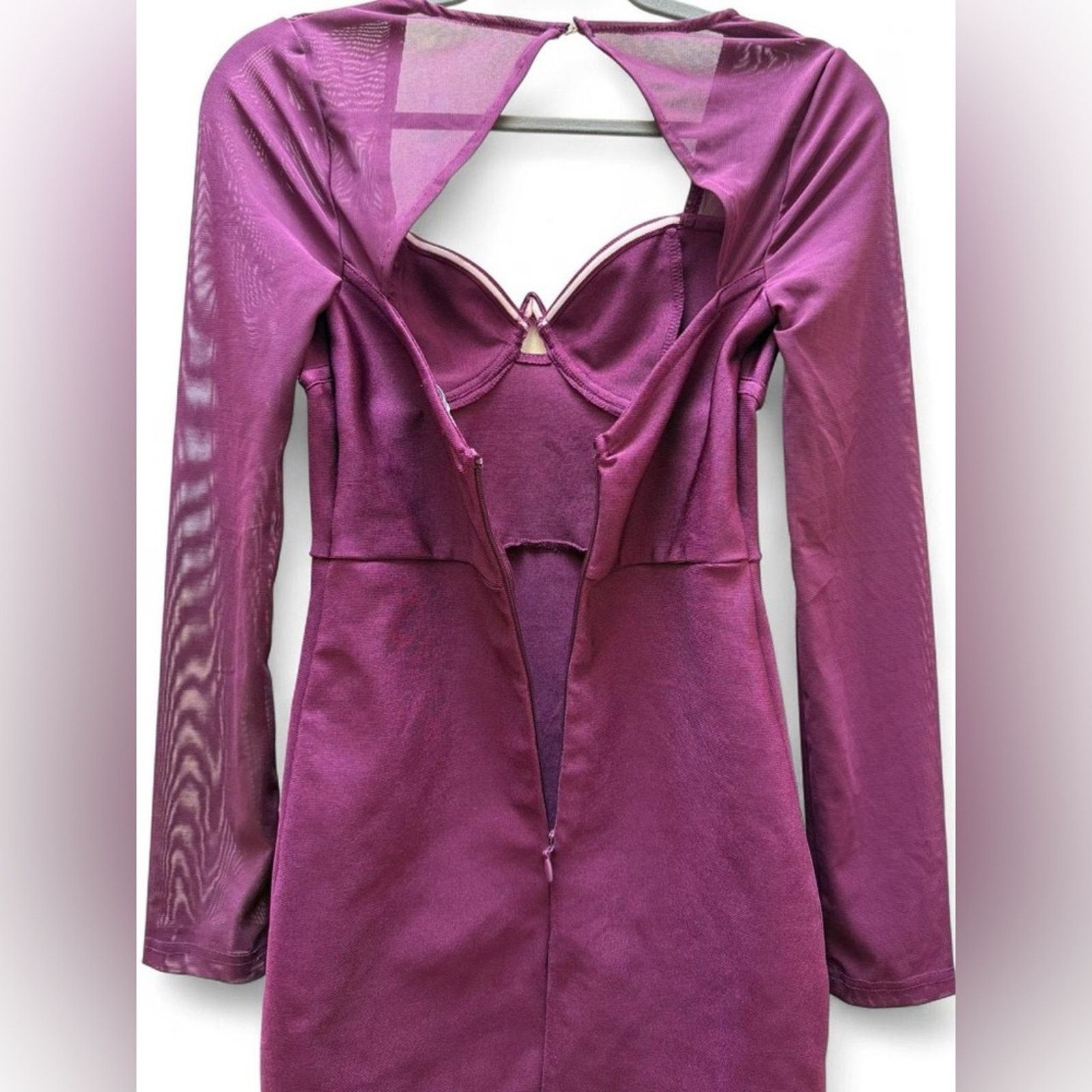 Fashion Nova Fashion Nova Burgundy Bodycon Dress Size S Clubwear Bandage Size S / US 4 / IT 40 - 5 Thumbnail