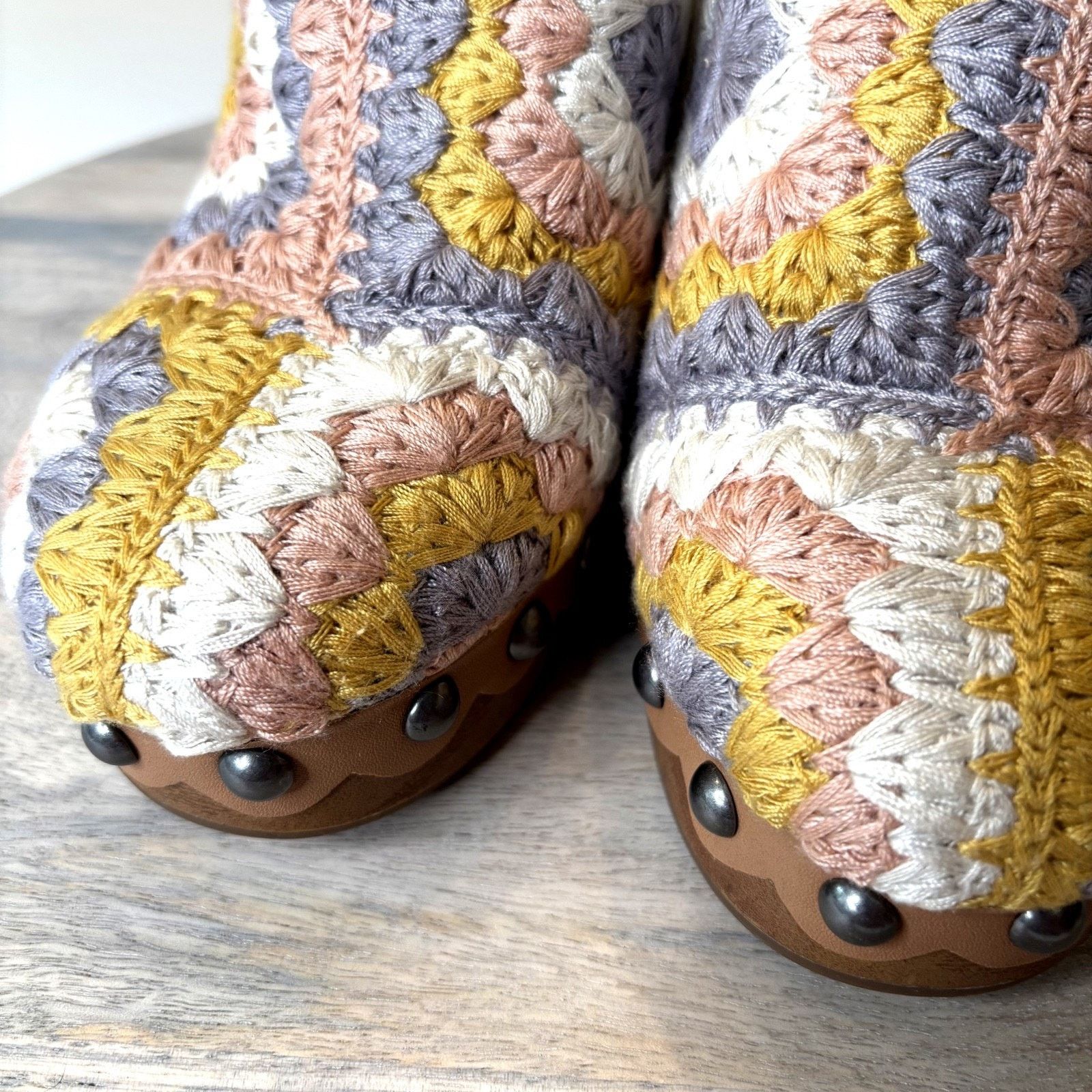 Lucky Brand Lucky Brand Immia Crochet Clogs Boho Retro Studded Size 8 Size US 8 / IT 38 - 5 Thumbnail