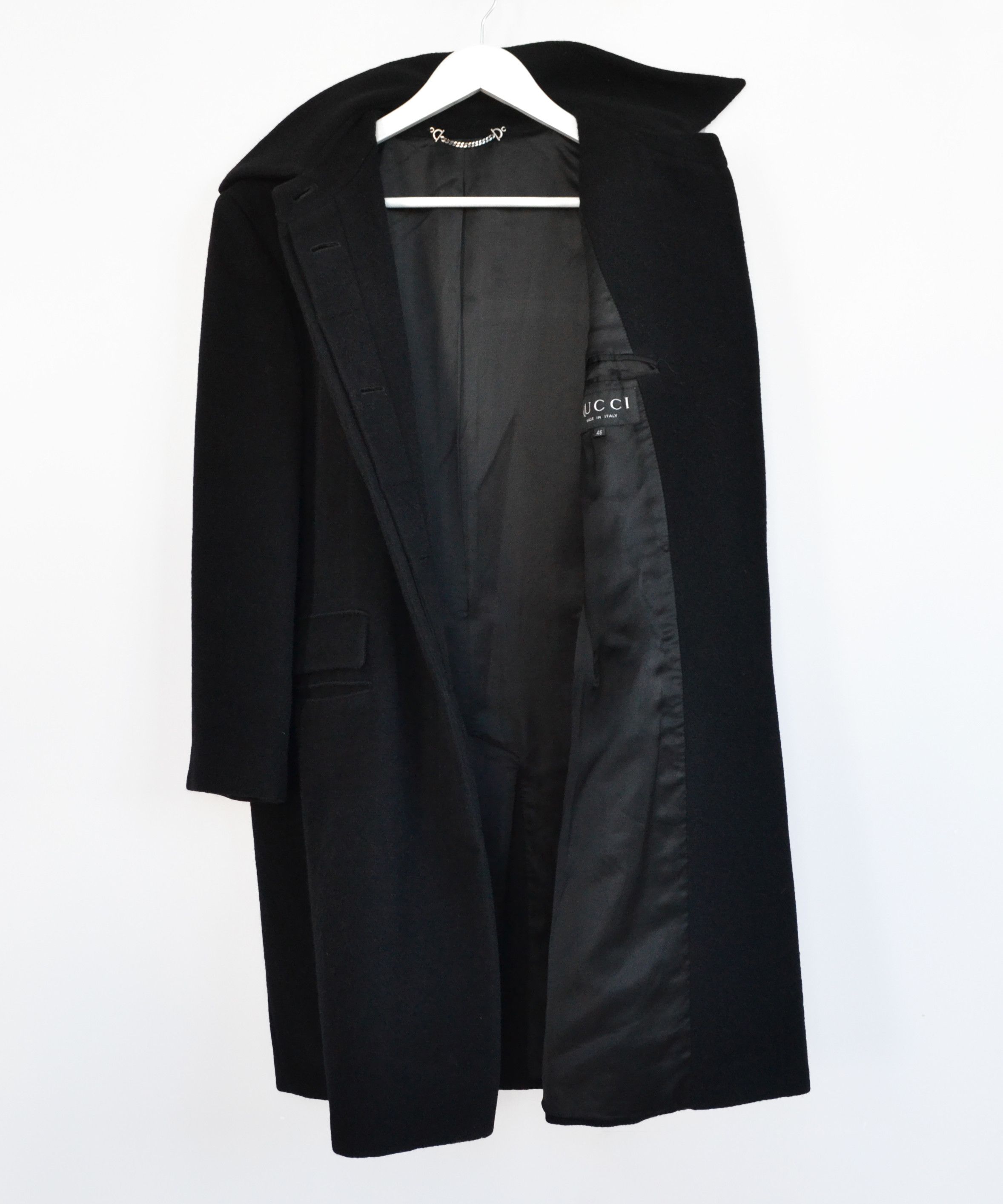 Gucci 🔴 GUCCI Coat Jacket Black Alpaca Wool Vintage Buttons 90s Size L / US 10 / IT 46 - 3 Thumbnail