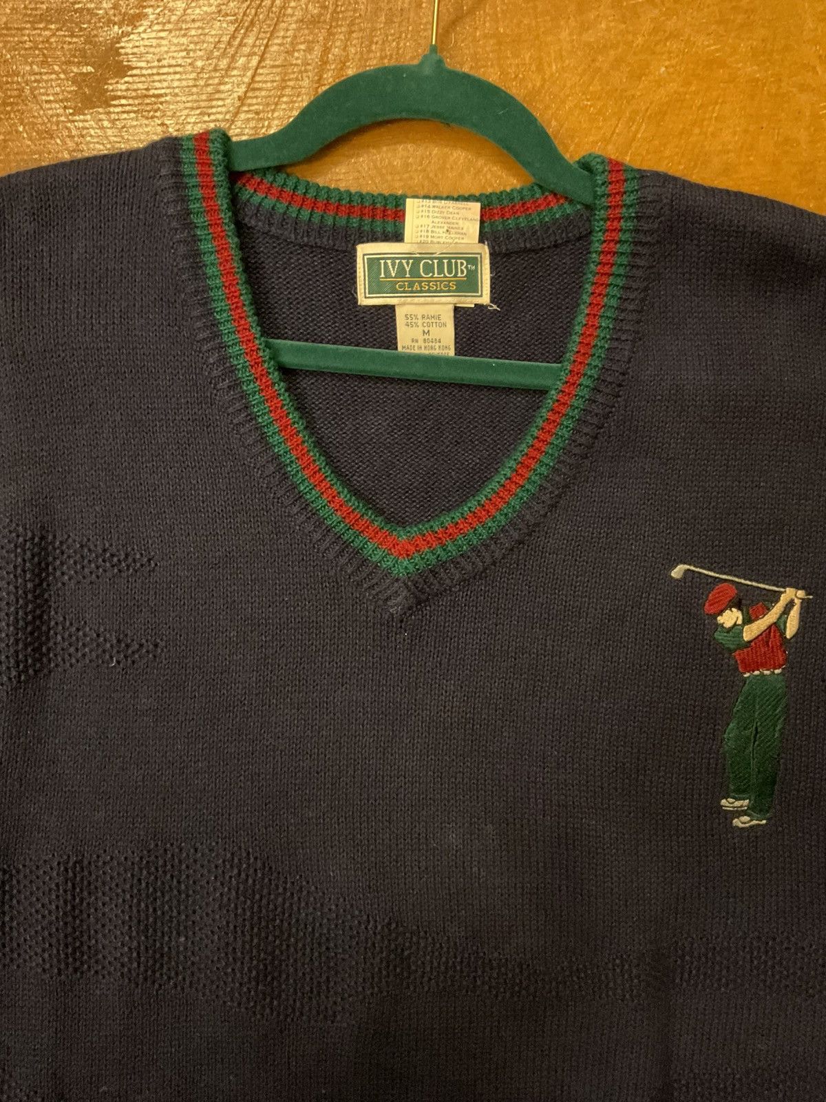 Other Polo Ralph Lauren Navy V-Neck Sweater with Golfer Motif Size US M / EU 48-50 / 2 - 6 Thumbnail