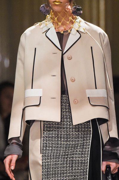 image of Rrp 1500$ Prada Spring 2016 Runway Blazer Jacket Coat in Cream, Women's (Size Small)