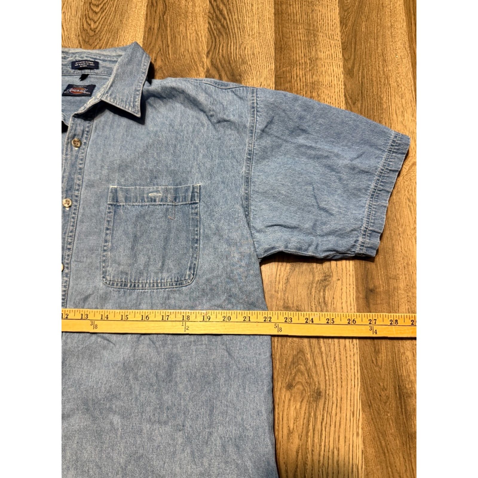 Dickies Dickies Shirt Mens Large Blue Short Sleeve Button Up 100% Cotton Casual Workwear Size US L / EU 52-54 / 3 - 6 Thumbnail