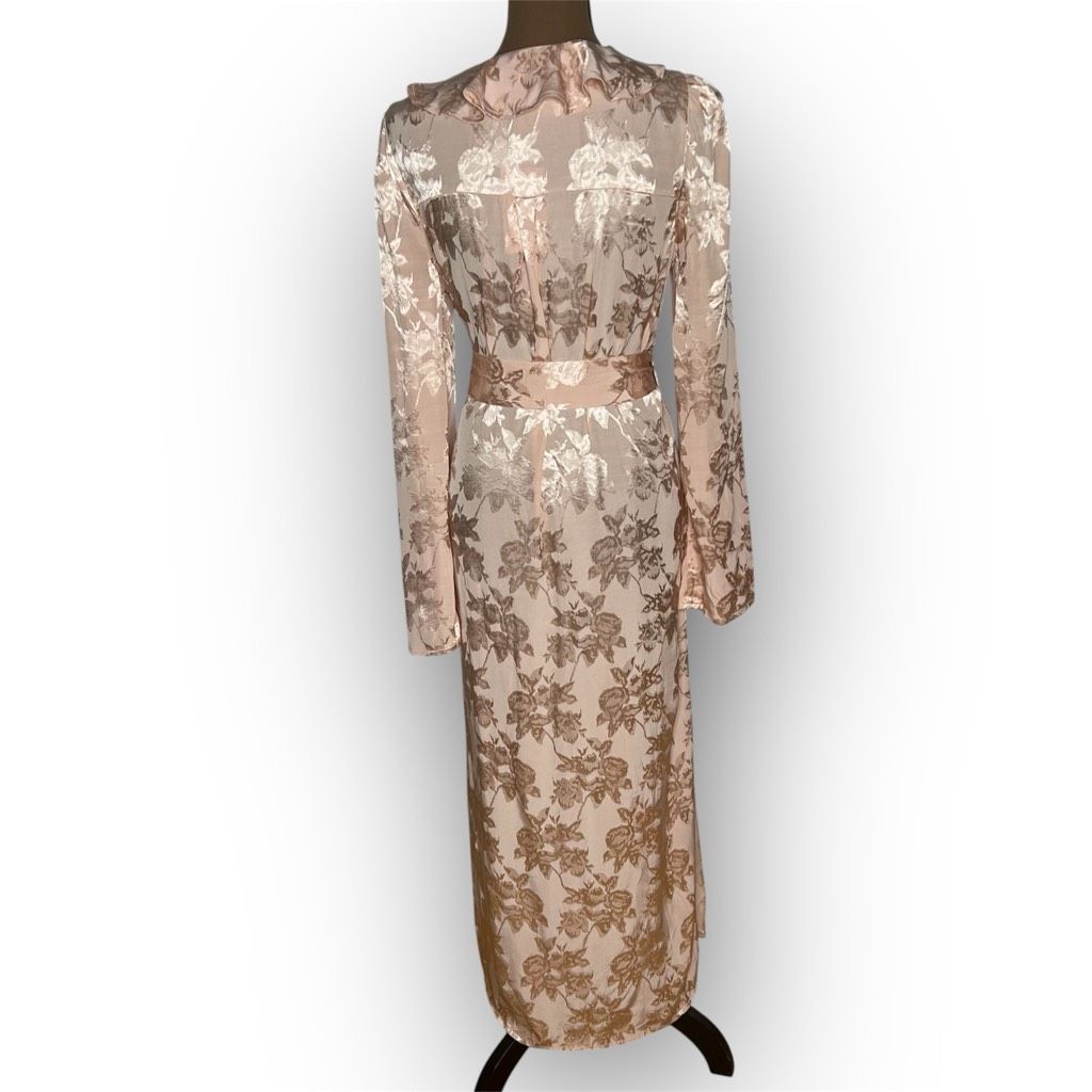Reformation Lovers + Friends, Bali Kimono Dress Ruffle Neckline Floral S Size M / US 6-8 / IT 42-44 - 3 Thumbnail