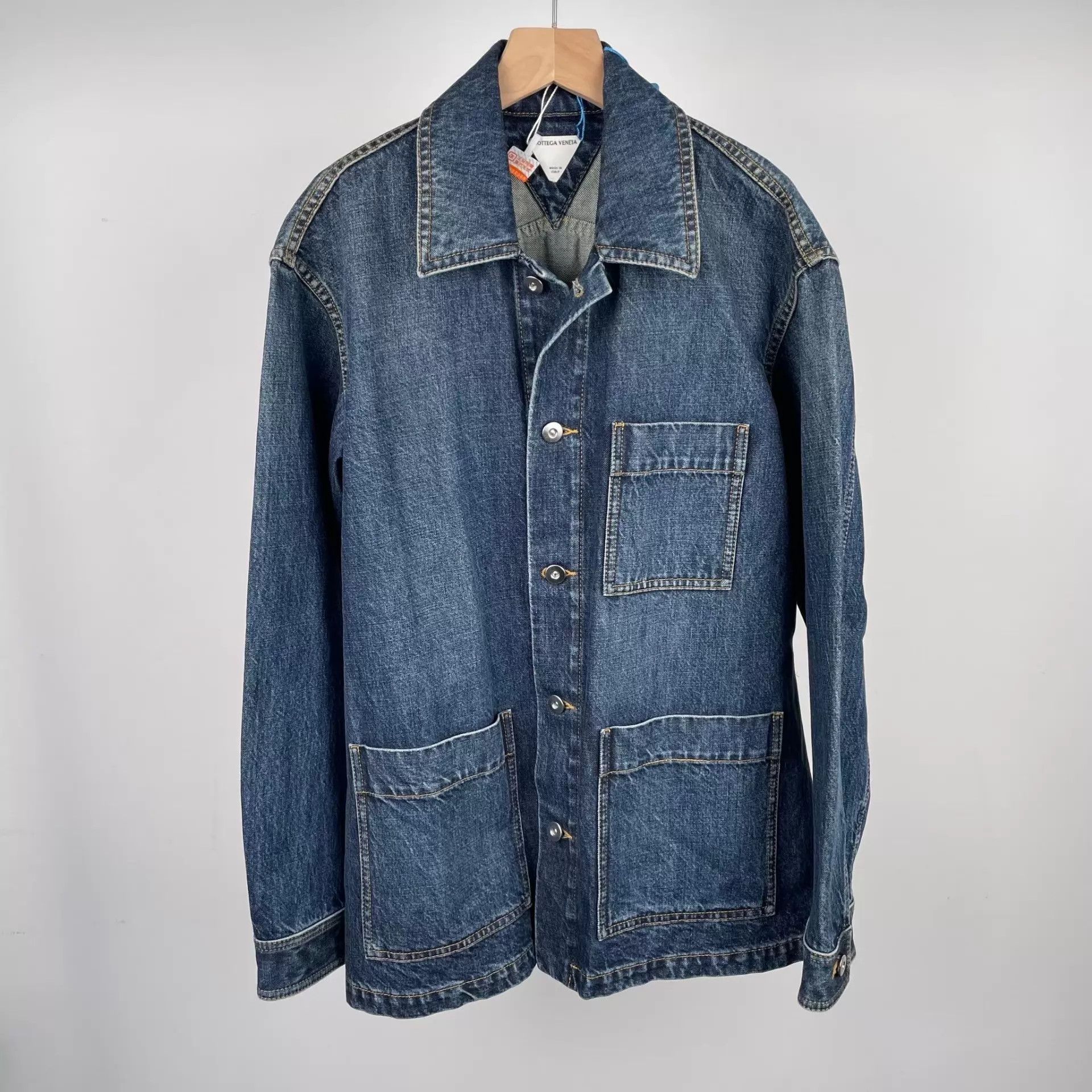 Bottega Veneta BV Blue Denim Shacket 260402VZZWS12 Size US S / EU 44-46 / 1 - 1 Thumbnail