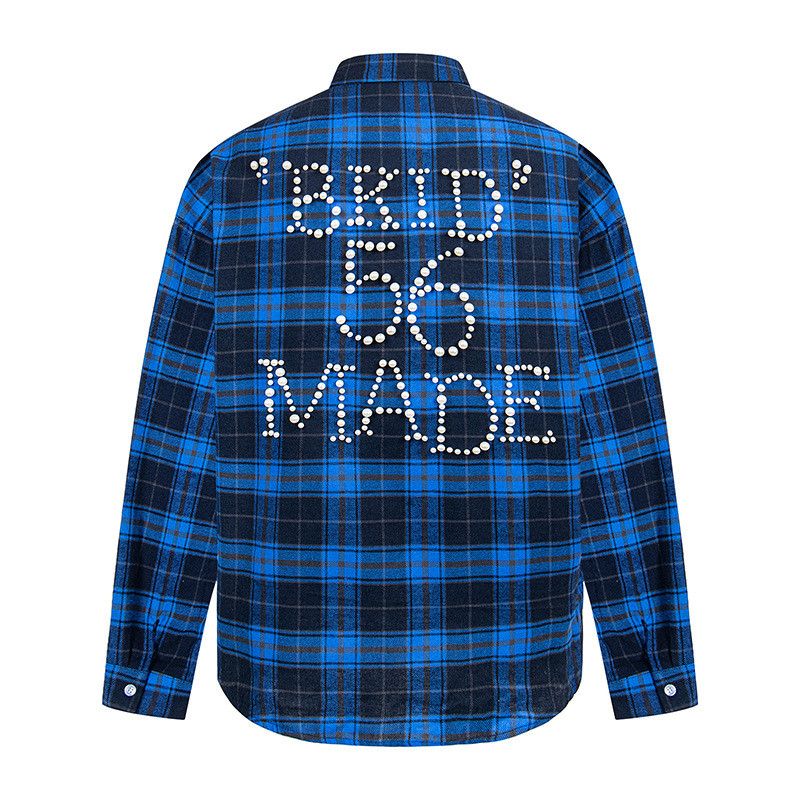 Japanese Brand American retro street embroidered plaid long-sleeved shirt Size US M / EU 48-50 / 2 - 2 Thumbnail