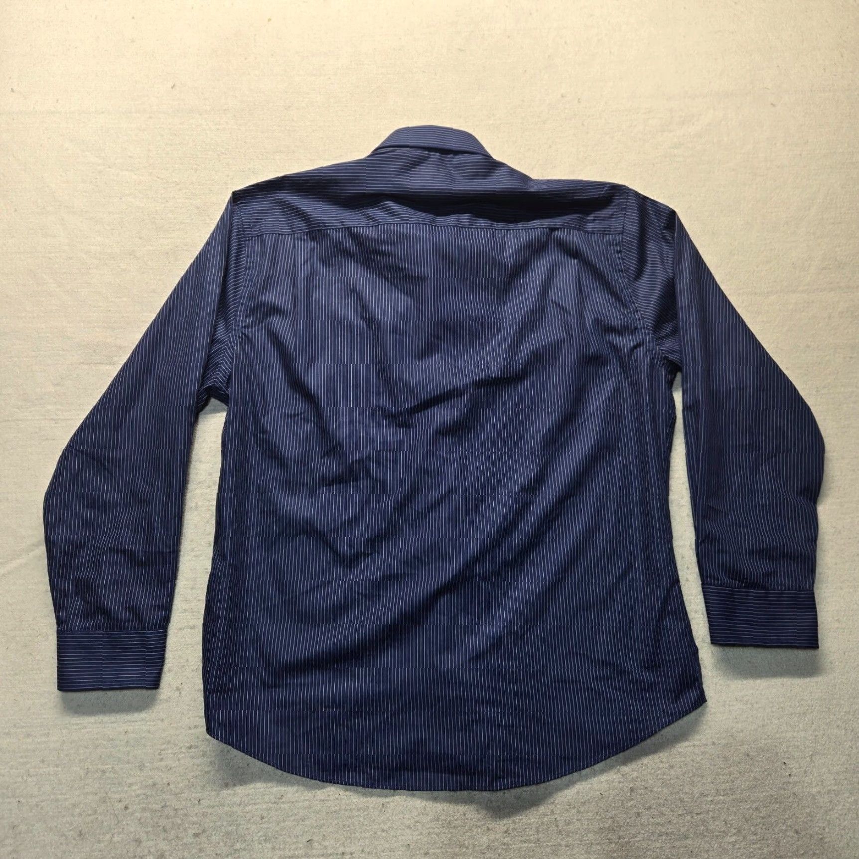 Vintage Saddlebred Shirt Men 16 Slim Fit Blue Striped Button-Up Long Sleeve Size US L / EU 52-54 / 3 - 8 Thumbnail
