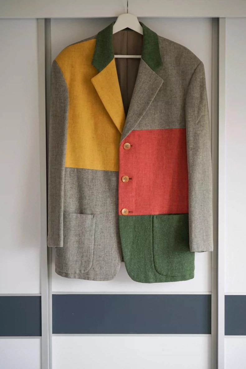 Yohji Yamamoto Yohji Yamamoto Color Block Wool Blazer