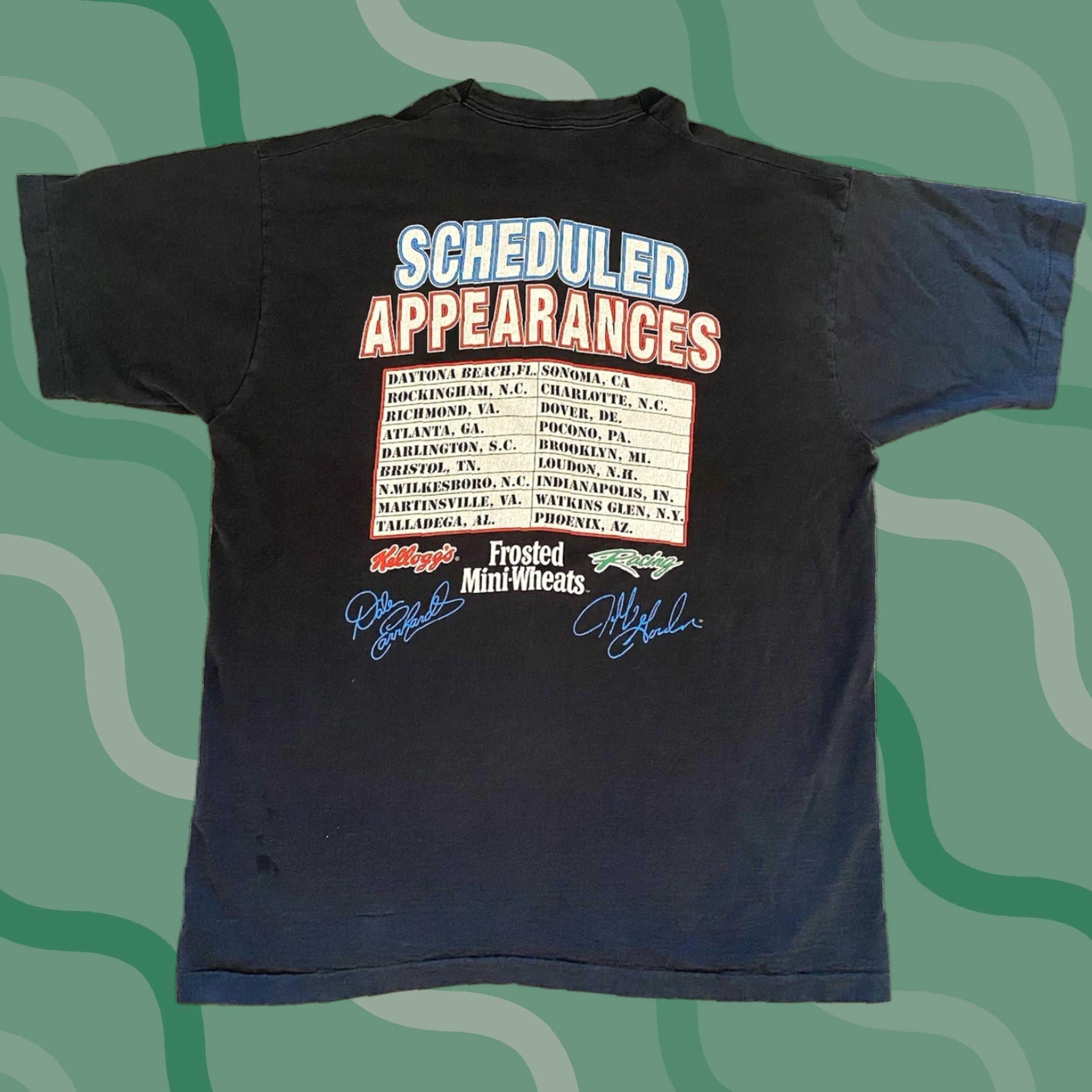 Fruit Of The Loom VINTAGE 1995 The Kid & The Champ Shirt 2XL Black Dale Earnhardt Jeff Gordon Fruit of the Loom Shirt Mens T-Shirt 90s Grunge USA Passenger Theme Size US XXL / EU 58 / 5 - 1 Thumbnail