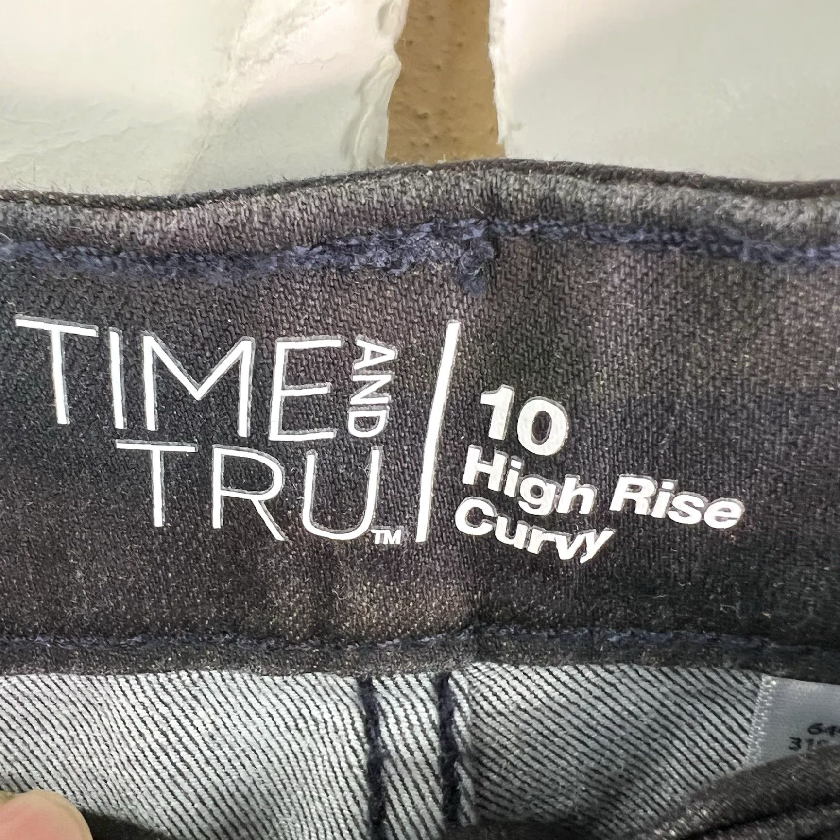 Vintage Time & Tru Jeans Womens High Rise Curvy Button Fly Camo Denim 10 31X29 Vintage No 90s Army Camouflage Pockets Stretch Dark Wash Size 32" / US 10 / IT 46 - 6 Thumbnail